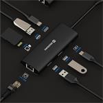 Swissten USB-C hub 8v1, aluminium  