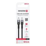 Swissten video kabel USB-C 240 W 8K, černý