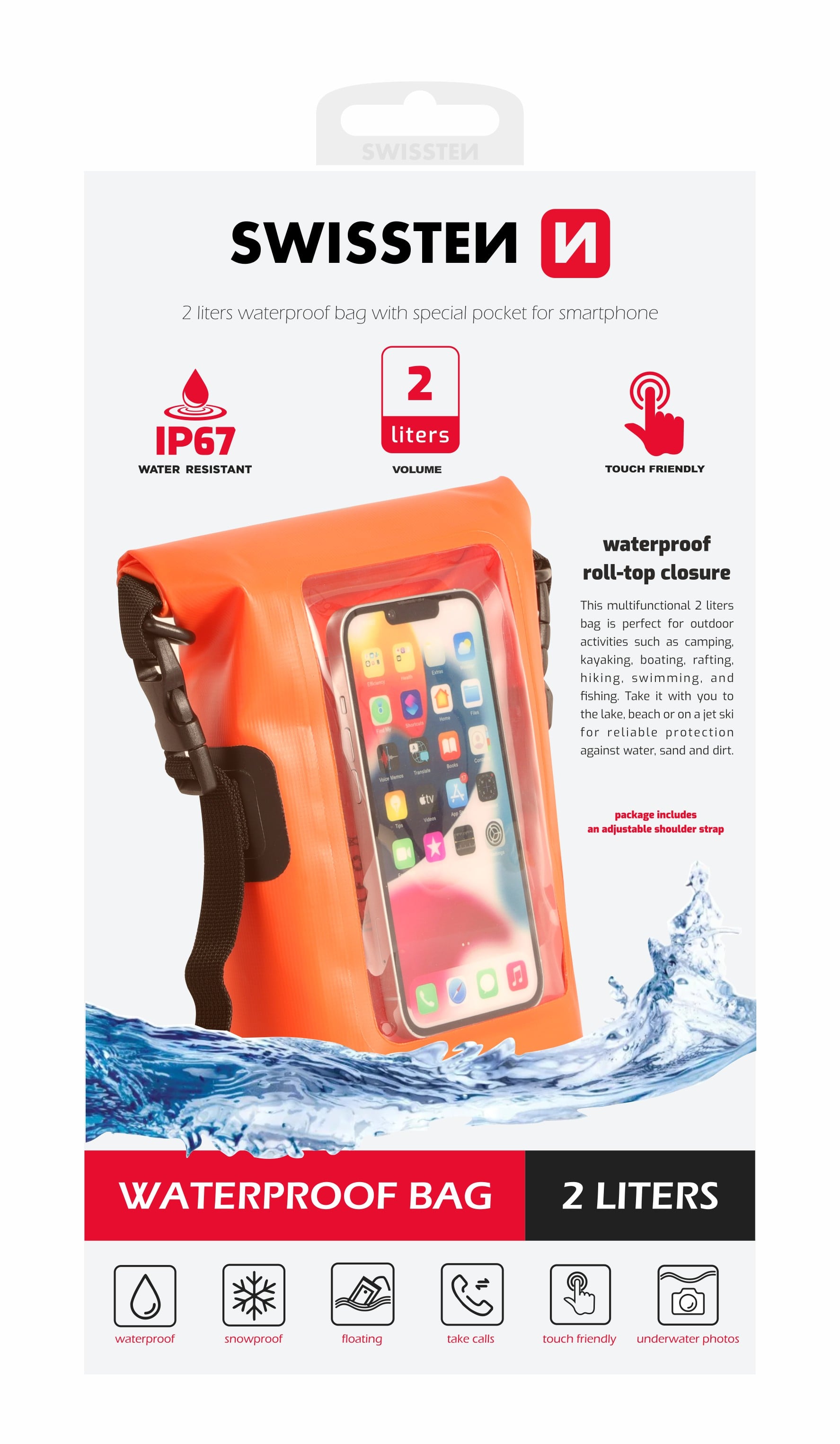 Swissten Waterproof 2L, oranžové