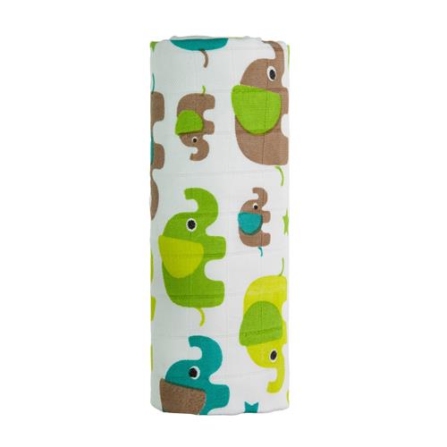 T-TOMI BIO Bambusová osuška Green elephants