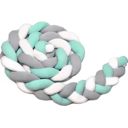 T-TOMI Pletený mantinel 360 cm White + Grey + Mint