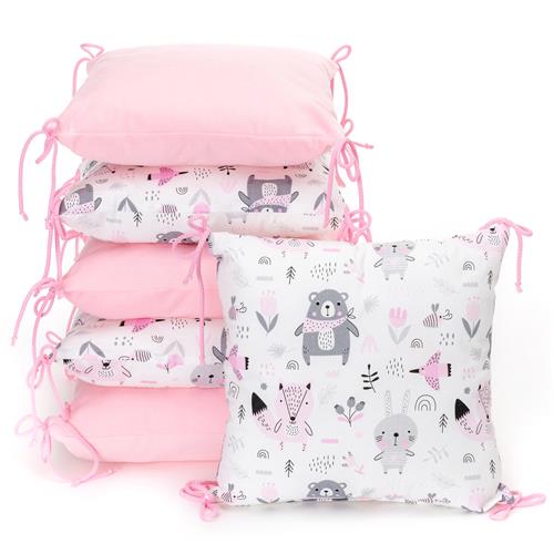 T-TOMI Polštářkový mantinel VELVET Pink bears