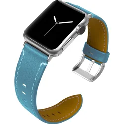 Tactical Color kožený řemínek pro Apple Watch 4 44mm Aqua - modrý