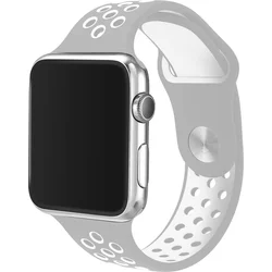 Tactical Double Silikonový Pásek pro Apple Watch 1/2/3 38mm Grey/White - šedo bílý