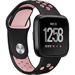 Tactical Double Silikonový Pásek pro Samsung Gear 42mm Black/Pink - černo růžový