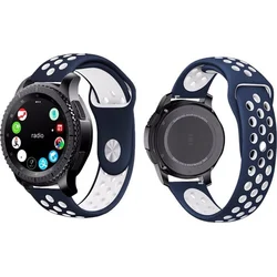 Tactical Double Silikonový Pásek pro Samsung Gear S3 Blue/White - modro bílý