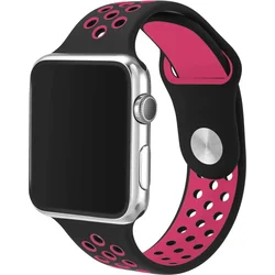 Tactical Double silikonový řemínek pro Apple Watch 4 40mm Black/Pink - černo růžový