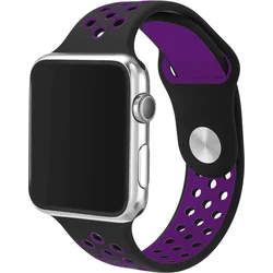 Tactical Double silikonový řemínek pro Xiaomi Amazfit Bip Black/Purple - černo fialový
