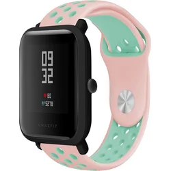 Tactical Double silikonový řemínek pro Xiaomi Amazfit Bip Pink/Green - růžovo zelený