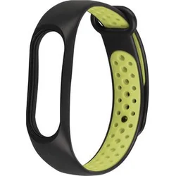 Tactical Double silikonový řemínek pro Xiaomi Mi Band 3/4 Black/Yellow