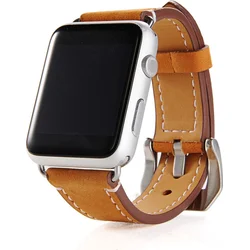 Tactical Genuine kožený řemínek pro Apple Watch 4 44mm Brown - hnědý