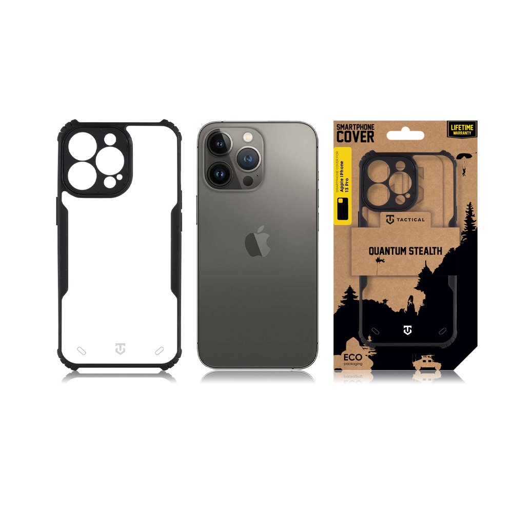 Tactical Quantum Stealth Kryt pro Apple iPhone 13 Pro Clear/Black