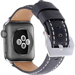 Tactical Supper Me kožený řemínek pro Apple Watch 4 44mm Black - černý