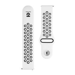 Taktický 841 dvojitý silikónový remienok 22 mm biely/čierny