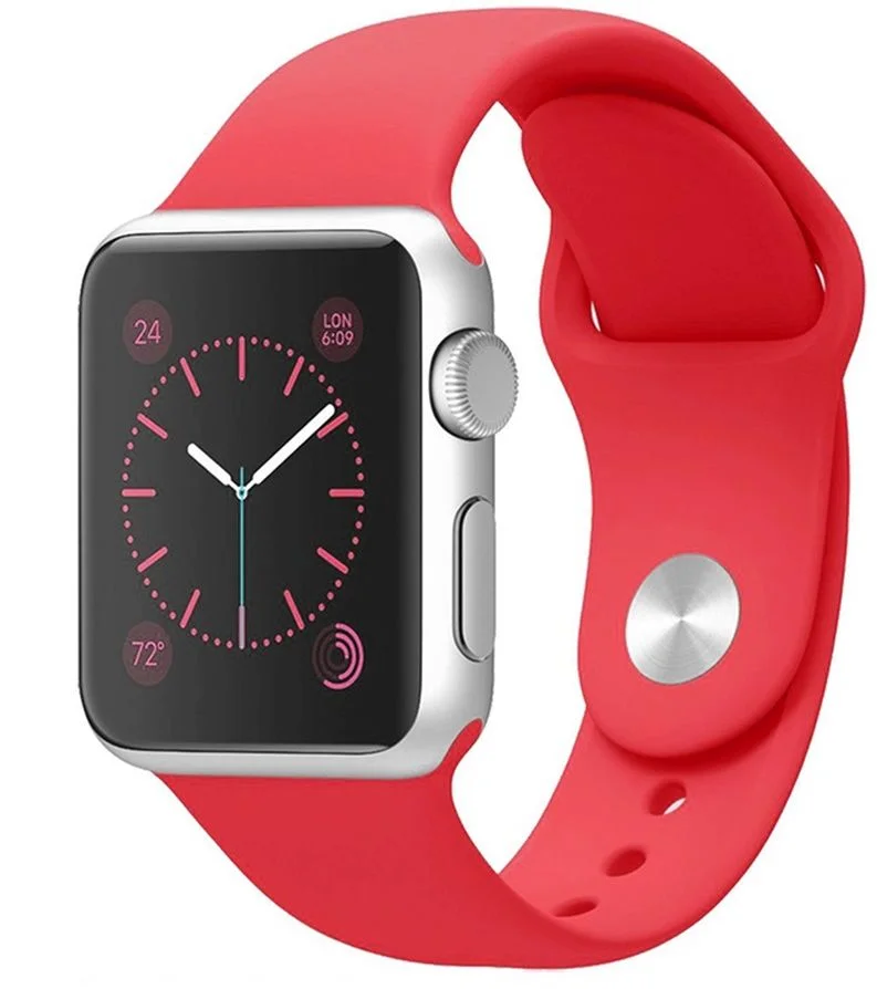 Taktický silikónový remienok pre Apple Watch 4 44 mm Red - Red