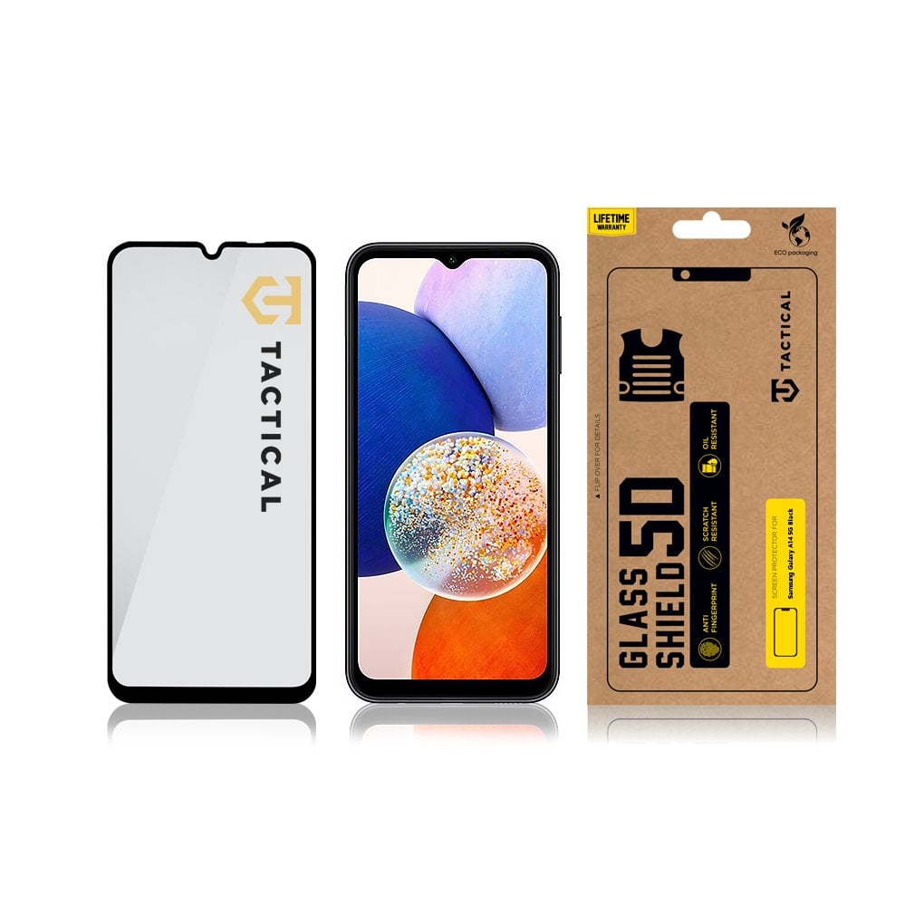 Taktický sklenený štít 5D sklo pre Samsung Galaxy A14 5G Black