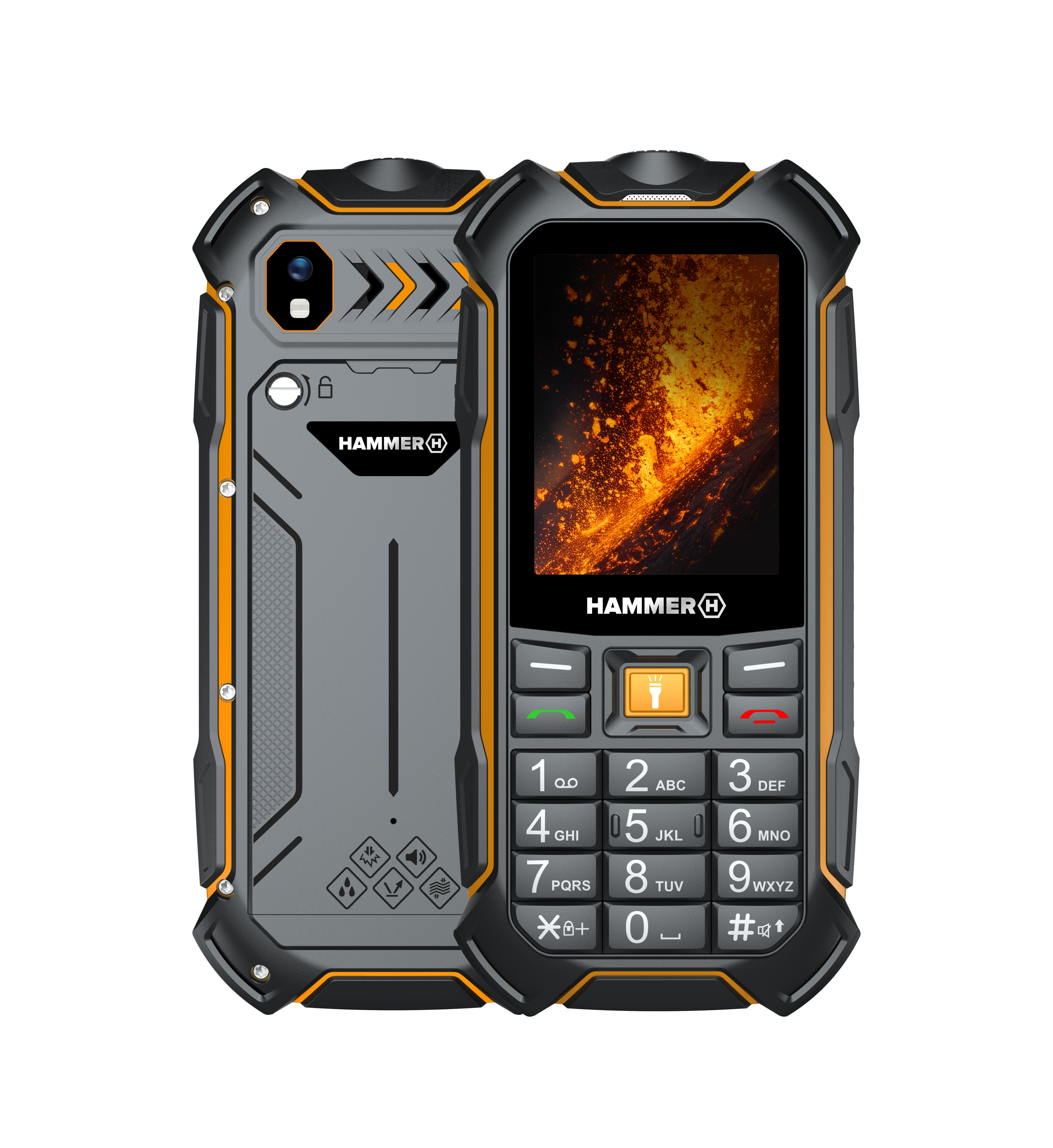 Telefón myPhone Hammer Boost 2 LTE v oranžovej farbe