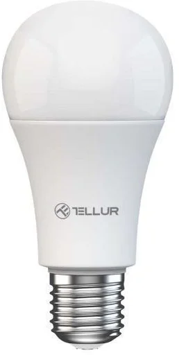 Tellur WiFi Smart žárovka E27, 9W, bílé provedení, teplá bílá, stmívač