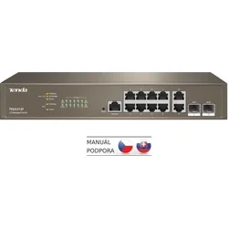 Tenda TEG5312F Gigabit L3 Managed Switch, 10x RJ45 1Gb/s, 2x SFP, STP, RSTP, MSTP, IGMP, VLAN, Rack