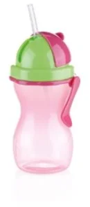Tescoma Detská fľaša so slamkou BAMBINI 300 ml, ružová
