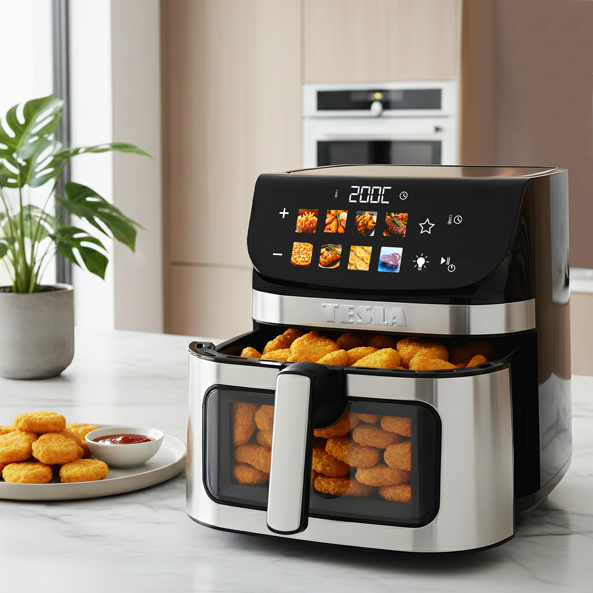 TESLA AirCook DualHeat QD464 XXL dvojitá teplovzdušná fritéza