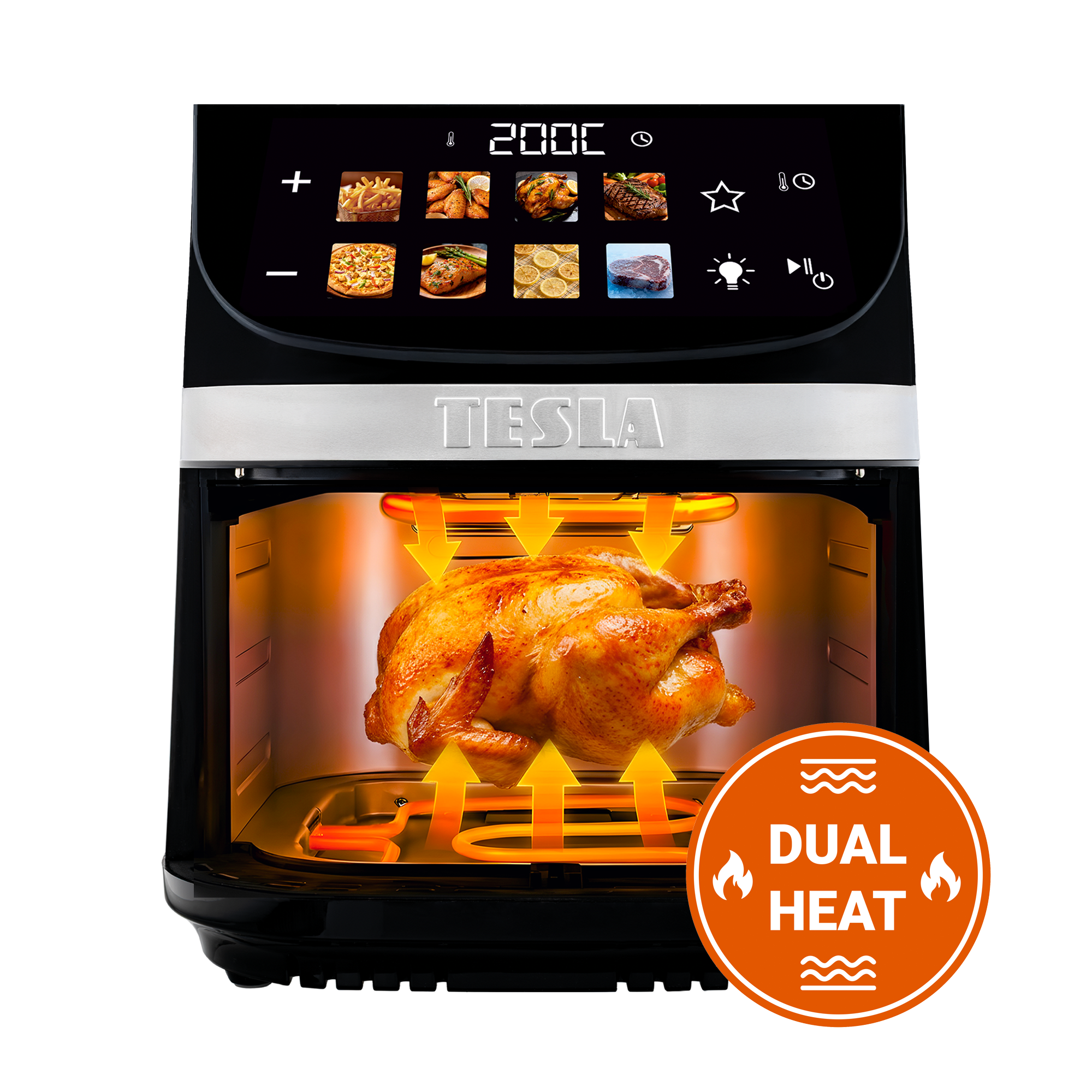 TESLA AirCook DualHeat QD464 XXL dvojitá teplovzdušná fritéza