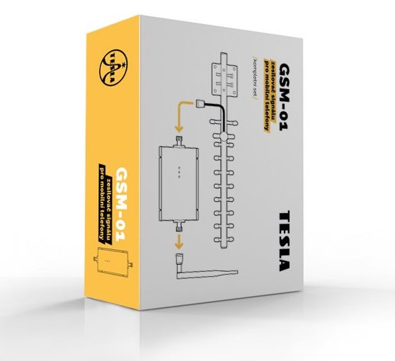 TESLA GSM-01, zosilňovač/opakovač signálu GSM (900 Mhz) - sada