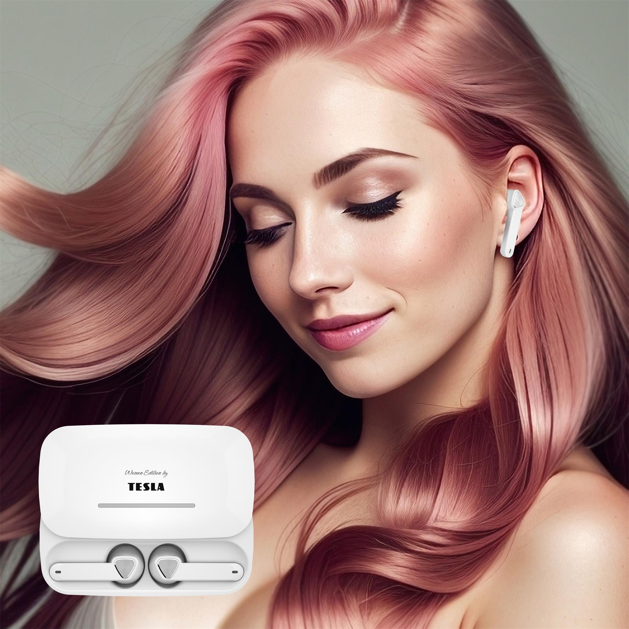 TESLA Sound EB20 bezdrátová Bluetooth sluchátka (Luxury White)