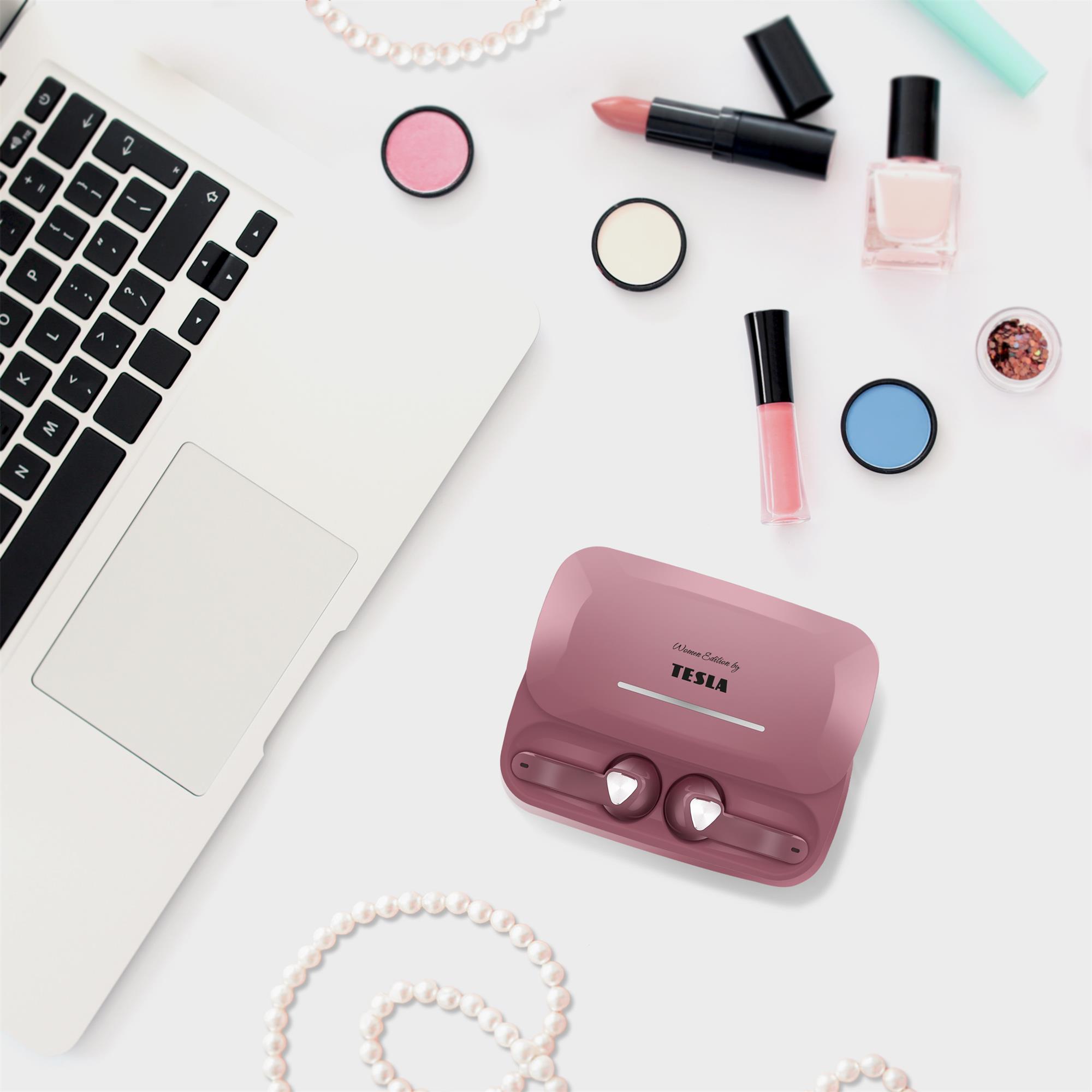 TESLA Sound EB20 bezdrátová Bluetooth sluchátka (Pearl Pink)