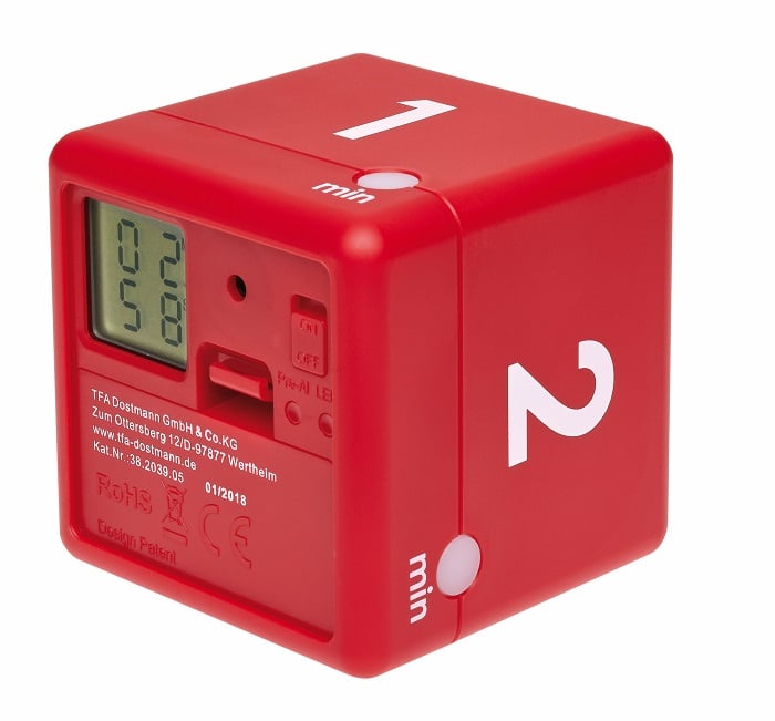 TFA 38.2039.05 - Digitálny časovač CUBE - červený