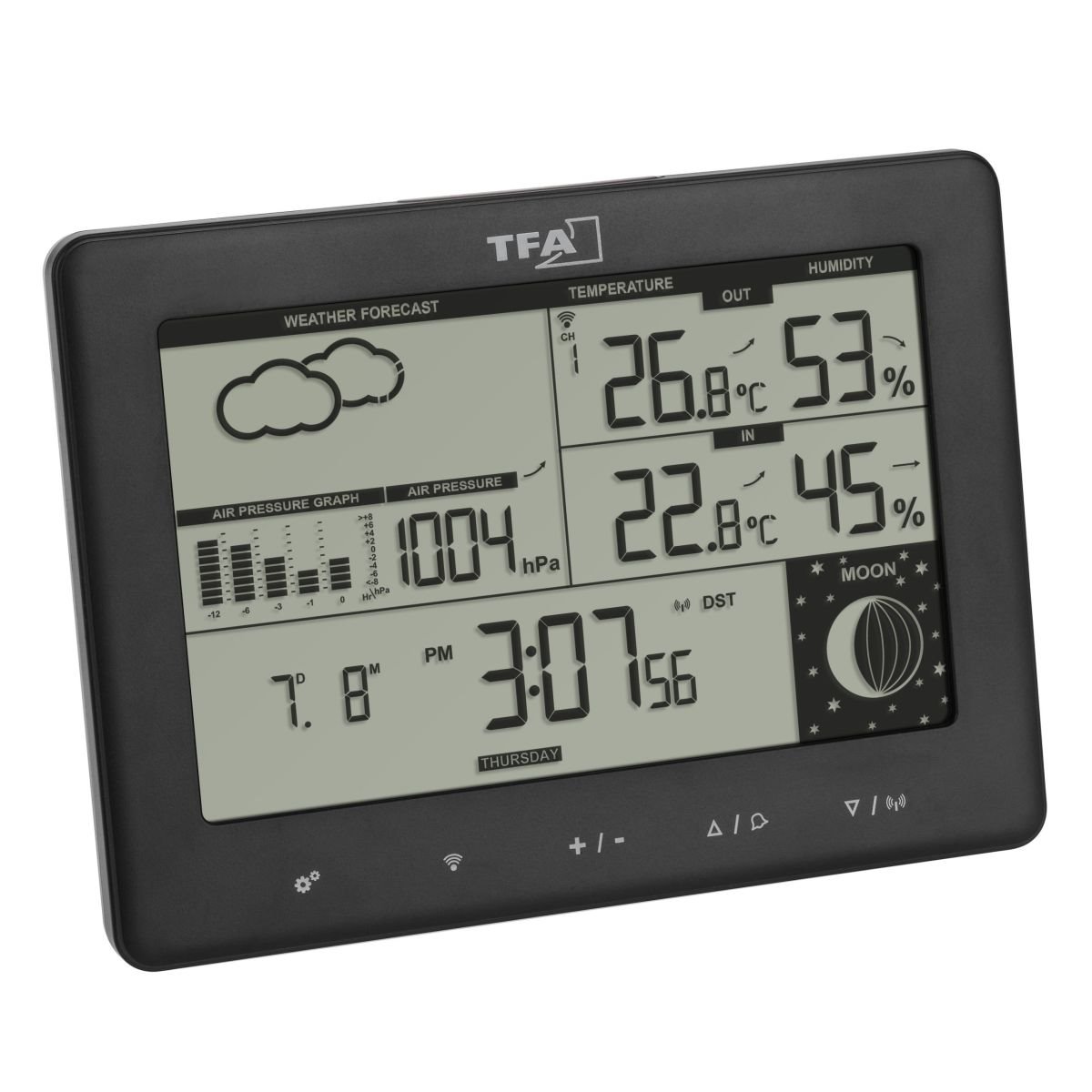 TFA domáca meteostanica s predpoveďou počasia 35.1158.01.GB - čierna TFA35.1158.01.GB