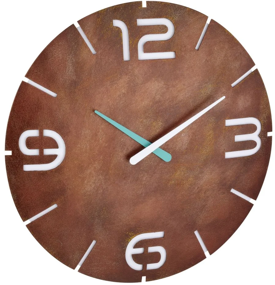 TFA Nástenné hodiny s rádiovo riadeným časom 60.3536.08 CONTOUR - hrdzavé TFA60.3536.08