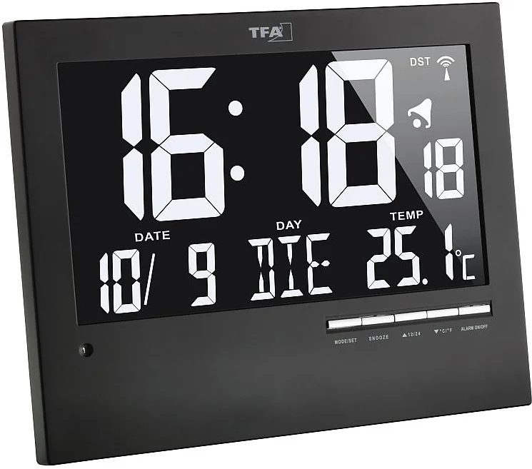 TFA rádiom riadené nástenné hodiny so slovenčinou a automatickým podsvietením - 60.4508 TFA60.4508