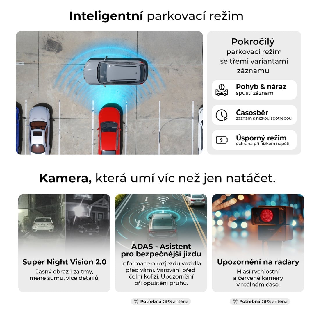 Thinkware Q200 2CH Autokamera 2K+FHD, WiFi, GPS, BT