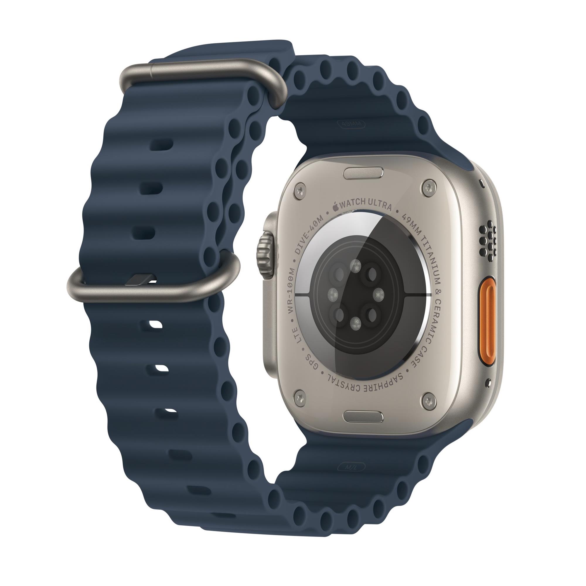 Titánové puzdro Apple Watch Ultra 2 49 mm s oceánsky modrým remienkom