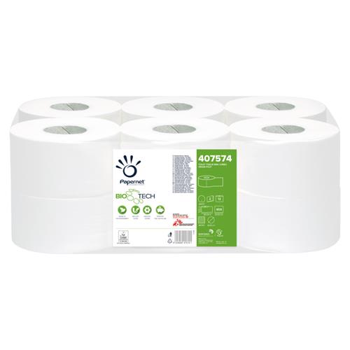 Toaletní papír PAPERNET BT Mini Jumbo, 2 vrstvy, karton = 12 rolí x 140m