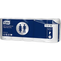 TORK Toaletní papír "Advanced", bílý, systém T4, 3 vrstvy, průměr 12,5 cm