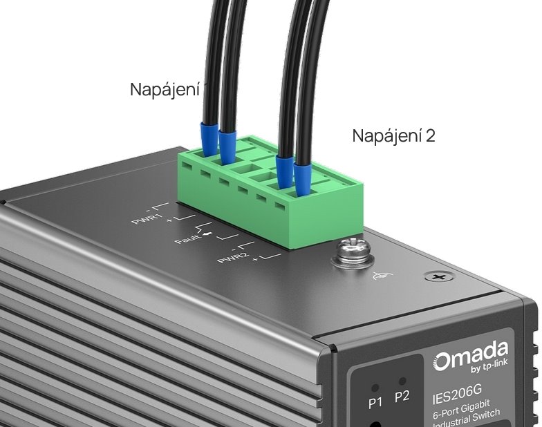 TP-Link IES206G, priemyselný prepínač Easy Switch na lištu DIN