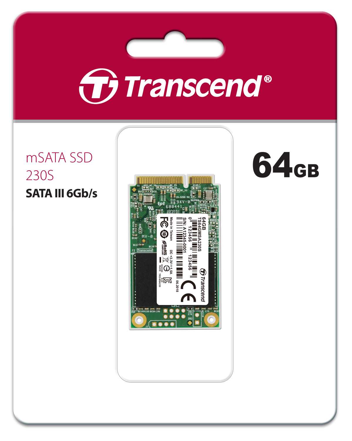 Transcend Industrial MSA230S, 64GB