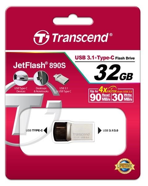 Transcend JetFlash 890S 32GB USB 3.1 OTG