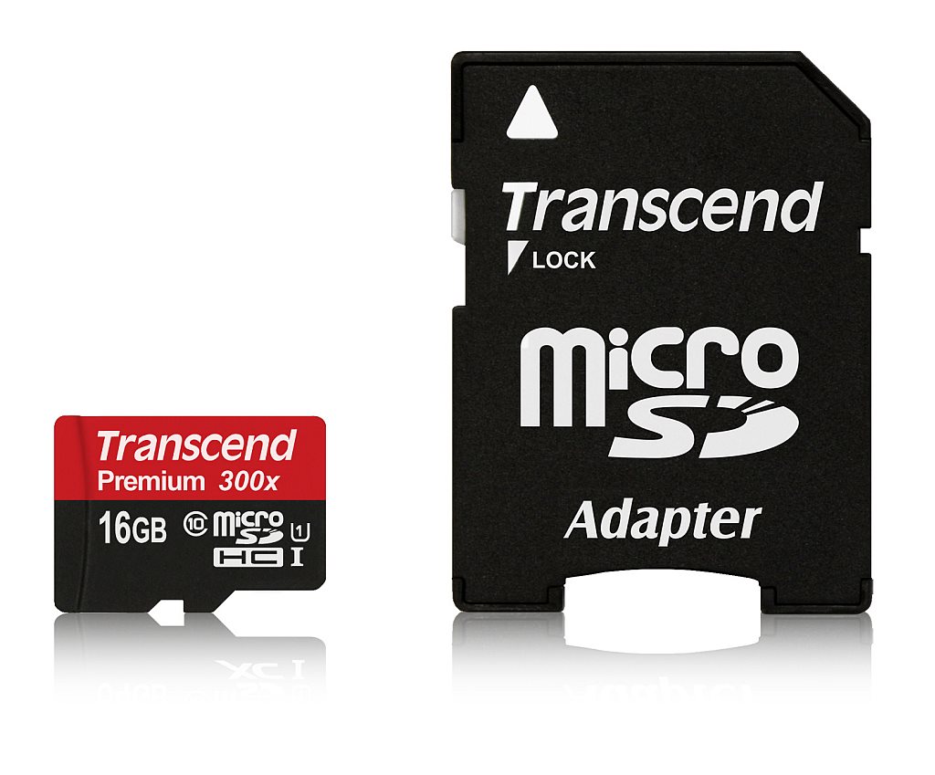 Transcend microSDHC 16GB Class10 UHS-I Premium + adaptér TS16GUSDU1
