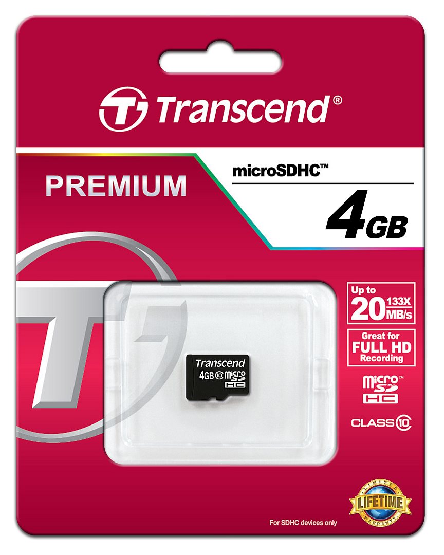Transcend microSDHC 4GB Class10 (TS4GUSDC10)