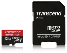Transcend microSDXC 128GB Class10 UHS-I Premium 400x + adaptér