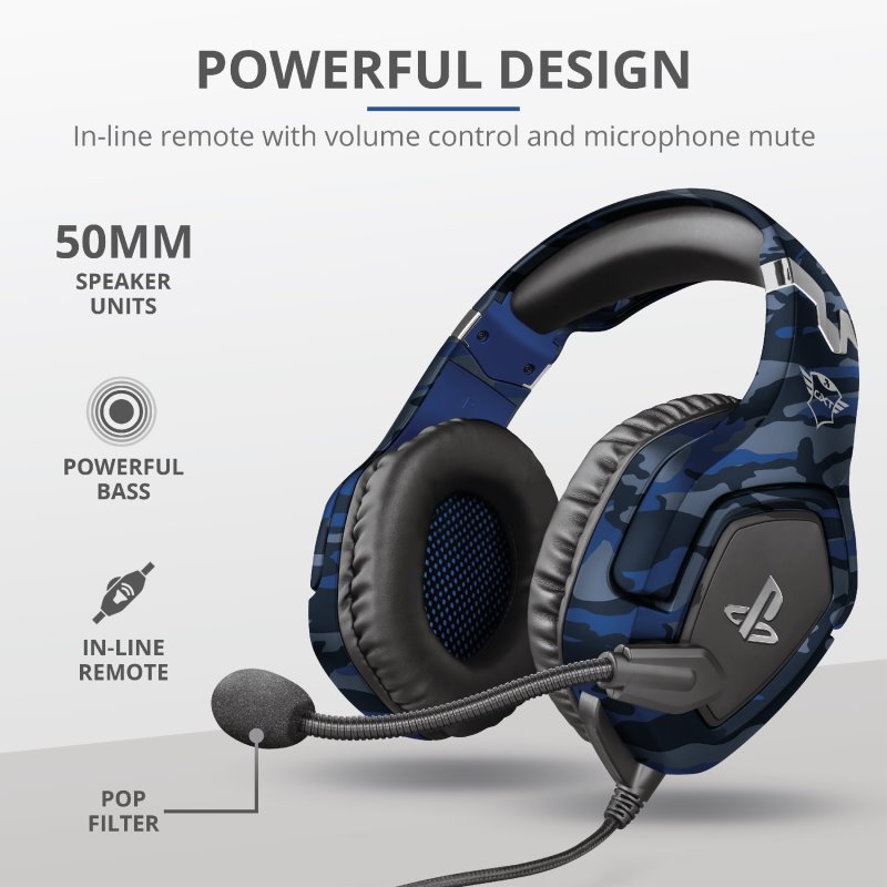 Trust GXT 488 Forzia-B PS4 Gaming Headset PlayStation, modrá 23532