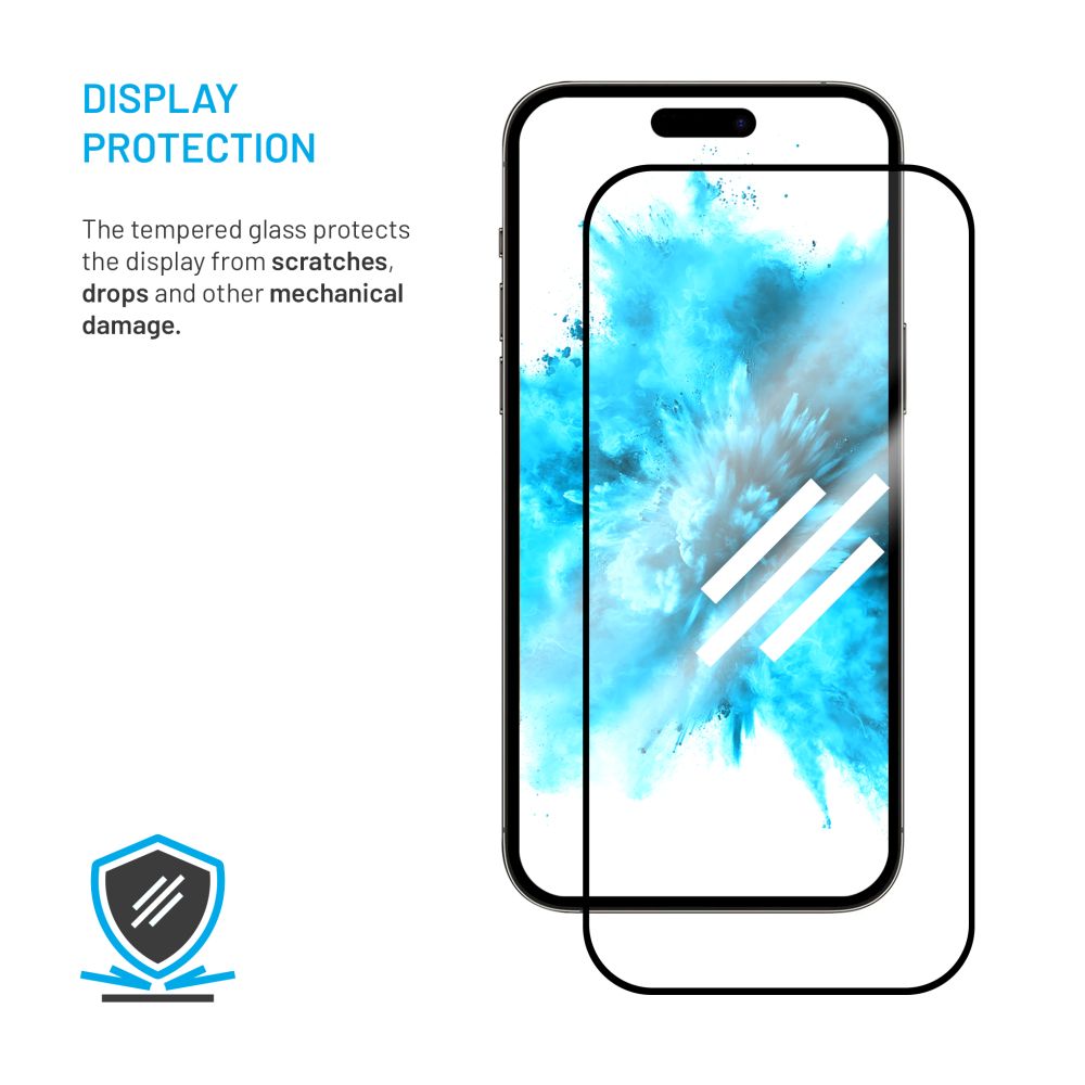 Tvrzené sklo FIXED Full-Cover s aplikátorem pro Apple iPhone 17 Pro Max, 2ks, černé