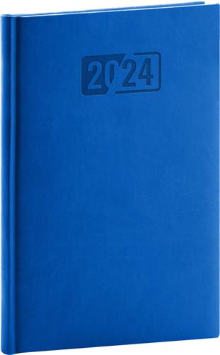 Týždenný diár Aprint 2024, modrý, 15 × 21 cm