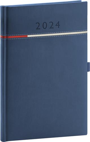 Týždenný diár Tomy 2024, modro-červený, 15 × 21 cm