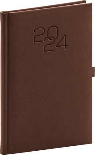 Týždenný diár Vivella Classic 2024, hnedý, 15 × 21 cm