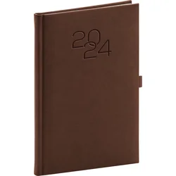 Týždenný diár Vivella Classic 2024, hnedý, 15 × 21 cm