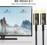 Ultra High Speed HDMI 2.1 optický fiber kábel 8K@60Hz, pozlátený 50 m